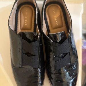 Kelly & Katie Black Loafers Size 8 Woman’s Shoes Faux Leather Preowned EUC